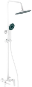 ДУШ СИСТЕМА  PОТАТО  P35167-7 картридж D35, излив, лейка 3 реж., шланг 150 см PVC, цвет белый, нерж. сталь