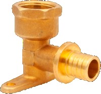 Уголок аксиальный с настенным креплением (водорозетка) 16 мм х ½" вн (AQUALINK 120/10)
